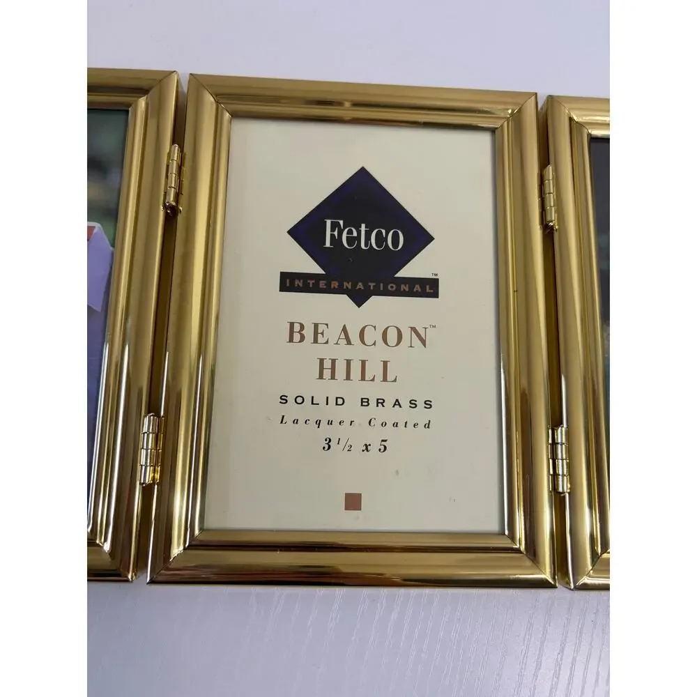 Fetco International Beacon Hill Solid Brass Picture Frames Tri Fold 5